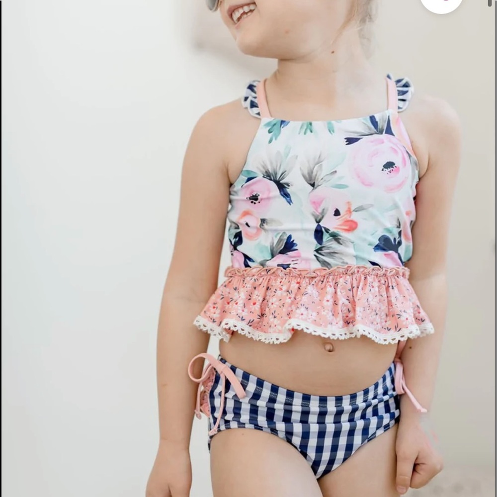 Cheeky Plum Calypso Swim Set! NWT 2T Selah Tankini Bikini and cover up - Picture 9 of 16